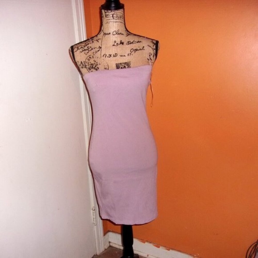 Active USA Medium Cami Ribbed Mauve Mini Dress